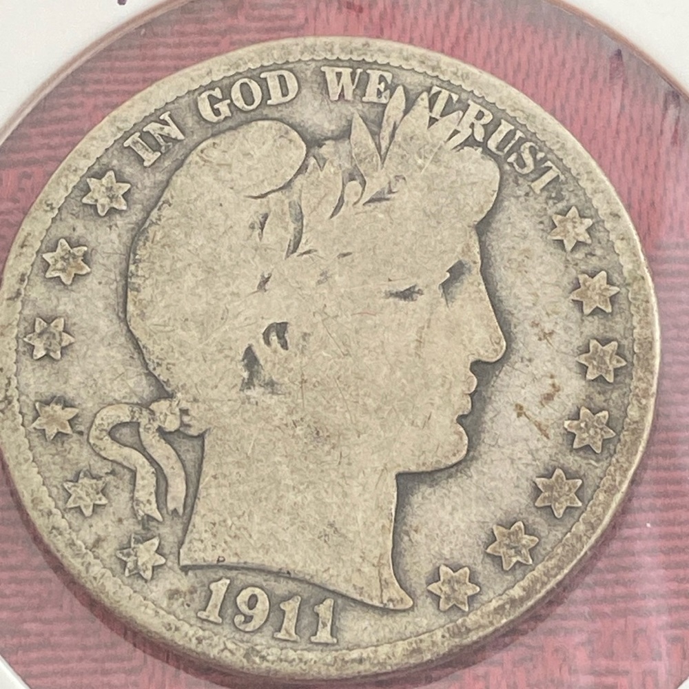 Antique 1911 S Barber Half Dollar 90% Silver